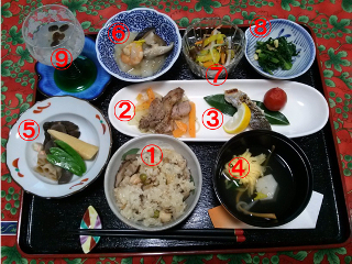 予定献立(番号付き)